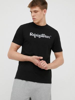 Памучна тениска с дълъг ръкав с принт Refrigiwear черно