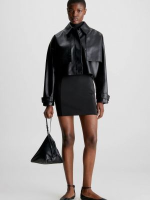 Шкіряна куртка Calvin Klein чорна