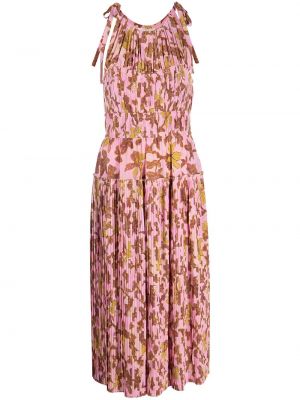 Plissert trykt floral dress Ulla Johnson rosa