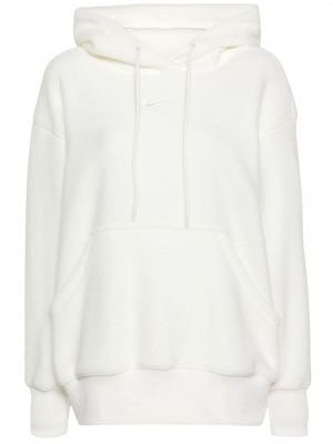 Flisas siuvinėtas džemperis su gobtuvu Nike balta