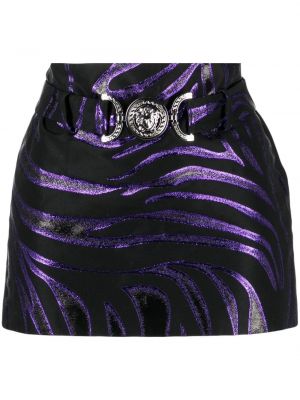 Žakárové mini sukně s potiskem se zebřím vzorem Versace