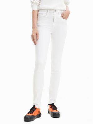 Priliehavé priliehavé skinny fit džínsy Desigual biela
