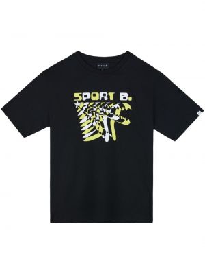 Bavlněné tričko s potiskem Sport B. By Agnès B. černé