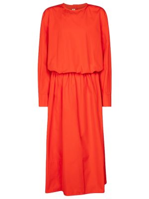 Robe mi-longue en coton Marni rouge