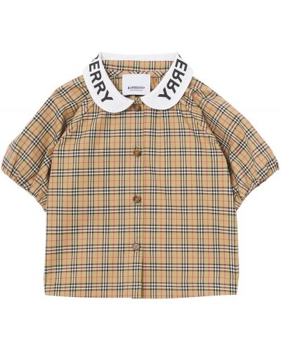 Trykt sjekket krage bluse for jenter Burberry Kids