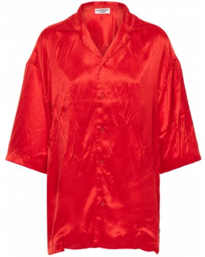Копринена риза Balenciaga червено