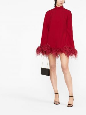 Sukienka mini w piórka Taller Marmo czerwona