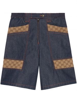 Shorts en jean taille haute Gucci bleu