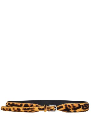 Cinturón de cuero con estampado leopardo Marni