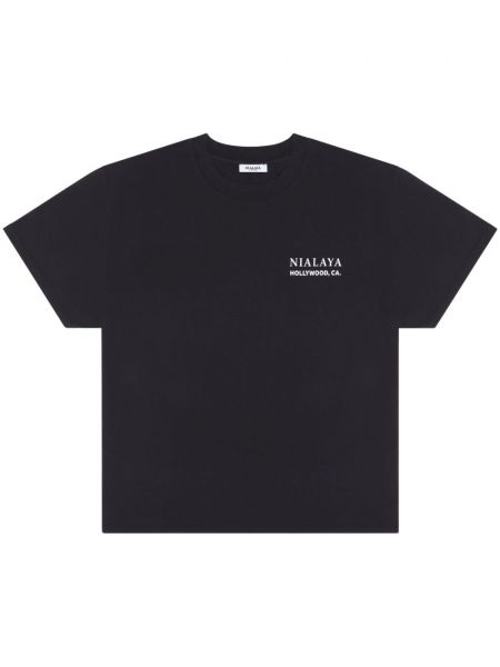 T-krekls ar apdruku Nialaya Jewelry melns
