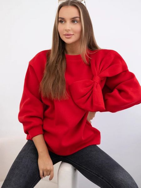 Medvilninis džemperis su lankeliu su izoliacija Kesi raudona