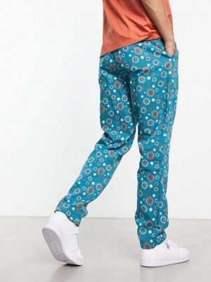 Прямые брюки с принтом Adidas Originals синие