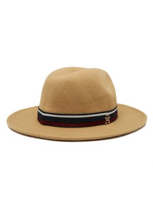 Beżowy kapelusz wełniany Tommy Hilfiger