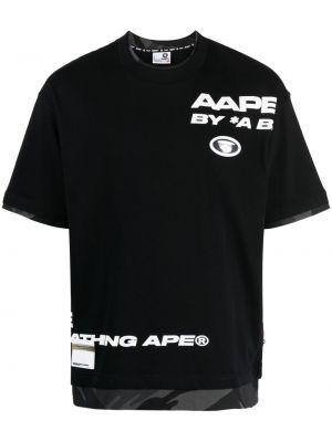 Tricou din bumbac Aape By A Bathing Ape negru