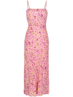Φλοράλ μίντι φόρεμα με σχέδιο Rotate ροζ