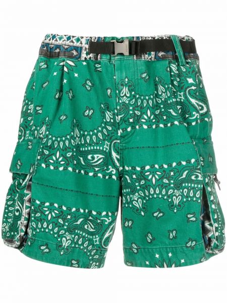 Trykt shorts Sacai grønn