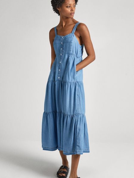 Джинсовое платье с карманами Pepe Jeans London синее
