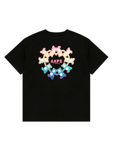 Raštuotas medvilninis marškinėliai Aape By *a Bathing Ape® juoda