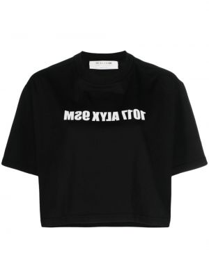 Černé bavlněné tričko s potiskem 1017 Alyx 9sm