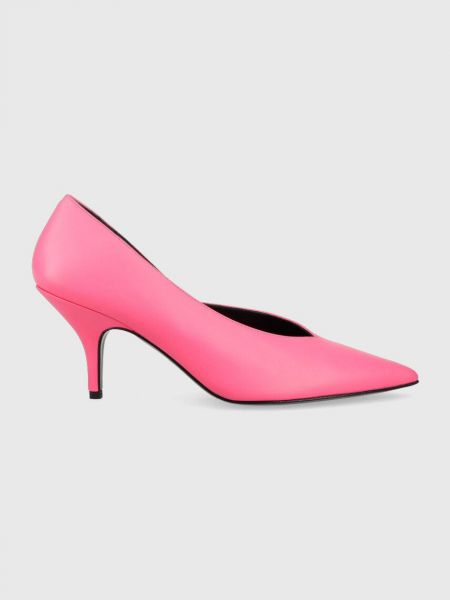 Ниски обувки с висок ток Patrizia Pepe розово
