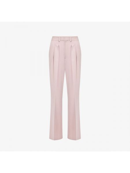 Шерстяные брюки Victoria Beckham розовые