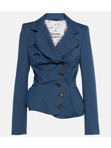 Хлопковый приталенный пиджак Vivienne Westwood синий