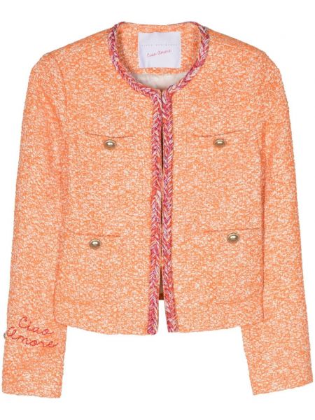 Tweed jacke mit stickerei Giada Benincasa orange