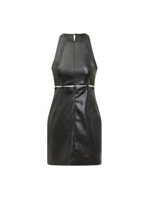 Sukienka mini skórzana Nanushka czarna