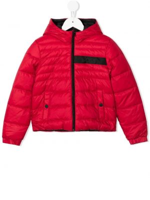 Piumino con cappuccio reversibile Boss Kidswear rosso