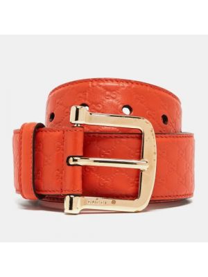 Cinturón de cuero Gucci Vintage naranja
