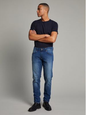 Priliehavé džínsy s rovným strihom Matinique modrá