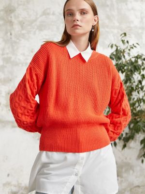 Džemperis ar platām piedurknēm Instyle oranžs