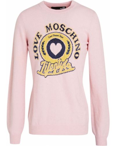 Шерстяной свитер Love Moschino, розовый