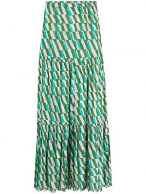 Długa spódnica z nadrukiem Dvf Diane Von Furstenberg zielona