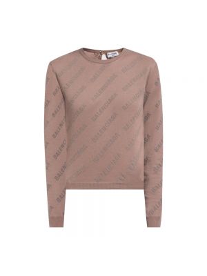 Sweter żakardowy Balenciaga Brązowy