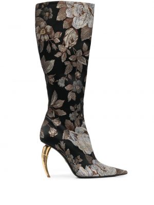 Žakardinis gėlėtos auliniai batai su tigro raštu Roberto Cavalli