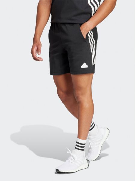 Csíkos sport rövidnadrág Adidas fekete