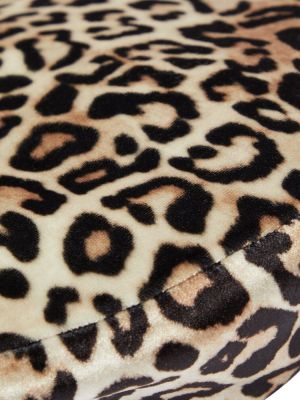 Zamatová baretka s potlačou s leopardím vzorom Alexandre Vauthier hnedá