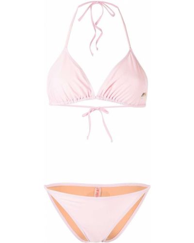 Bikini con estampado Fiorucci rosa