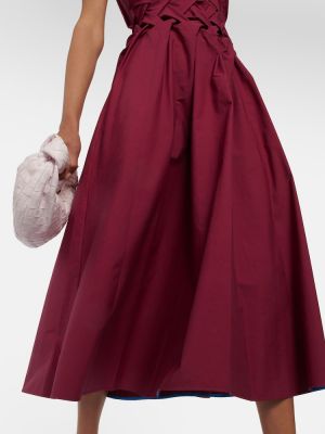 Pamučna midi haljina Roksanda crvena