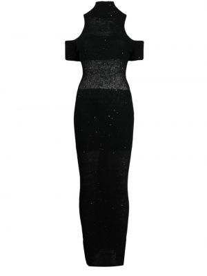 Dlouhé šaty s flitry Chiara Ferragni černé