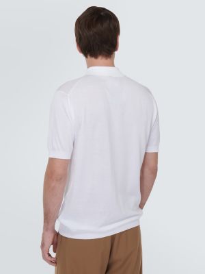 Памучна поло тениска John Smedley бяло