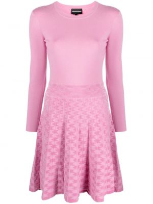 Φόρεμα ζακάρ Emporio Armani ροζ