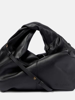 Usnjena nakupovalna torba Jw Anderson črna