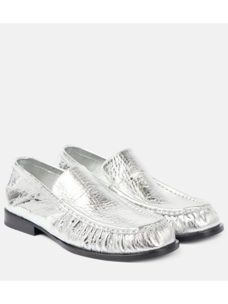 Loafers i läder Dries Van Noten silver