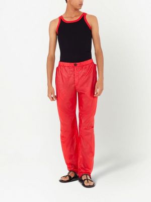 Pantalon droit avec poches Ferragamo rouge