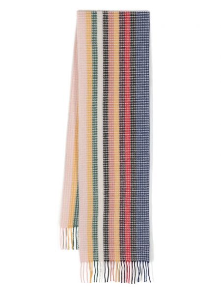 Плетен шал на райета Paul Smith бяло