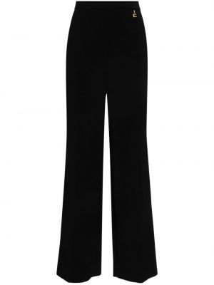 Krepové rovné kalhoty Elisabetta Franchi černé