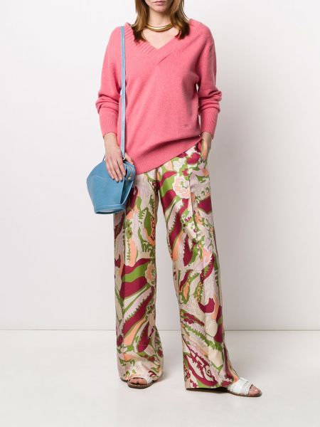 Kalhoty s potiskem s abstraktním vzorem Victoria Beckham