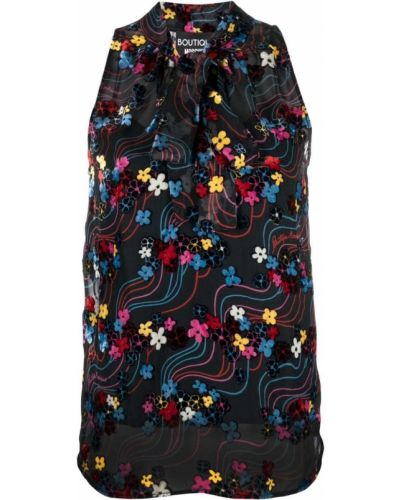 Bluza s cvetličnim vzorcem s potiskom Boutique Moschino črna